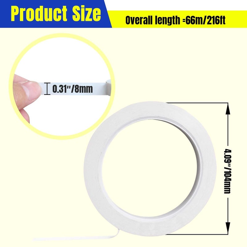 QIMAOO 5 Rolls 2/5" Whiteboard Tape Line 10mm Thin Dry Erase Board Tape Lines Pinstripe Tape, Thin White Board Tape for Graphic Chart Art Tape Grid Marking, 216ft Per Roll - Image 2